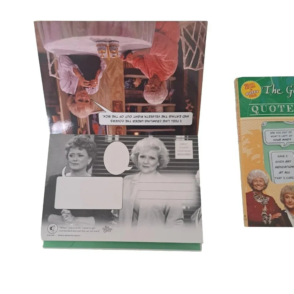 Golden Girls Quote Stickers Postcards New Lot Of 2 Books Keep One Gift One